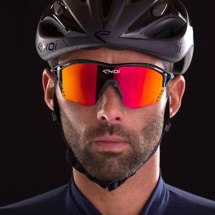Brille EKOI Persoevo4 Schwarz Matt Revo Rot Kat3