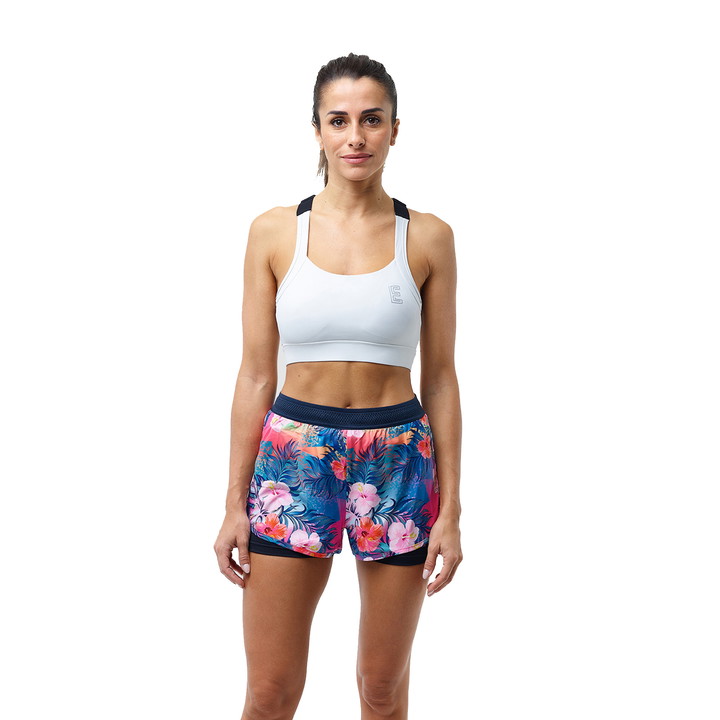 SHORT FEMME EKOI RUN 2 EN 1 TROPICAL
