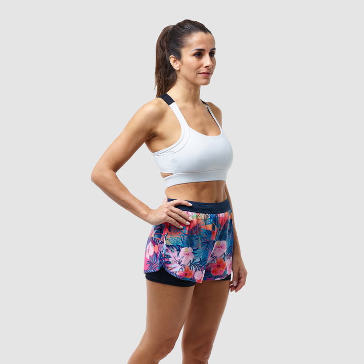 SHORT FEMME EKOI RUN 2 EN 1 TROPICAL