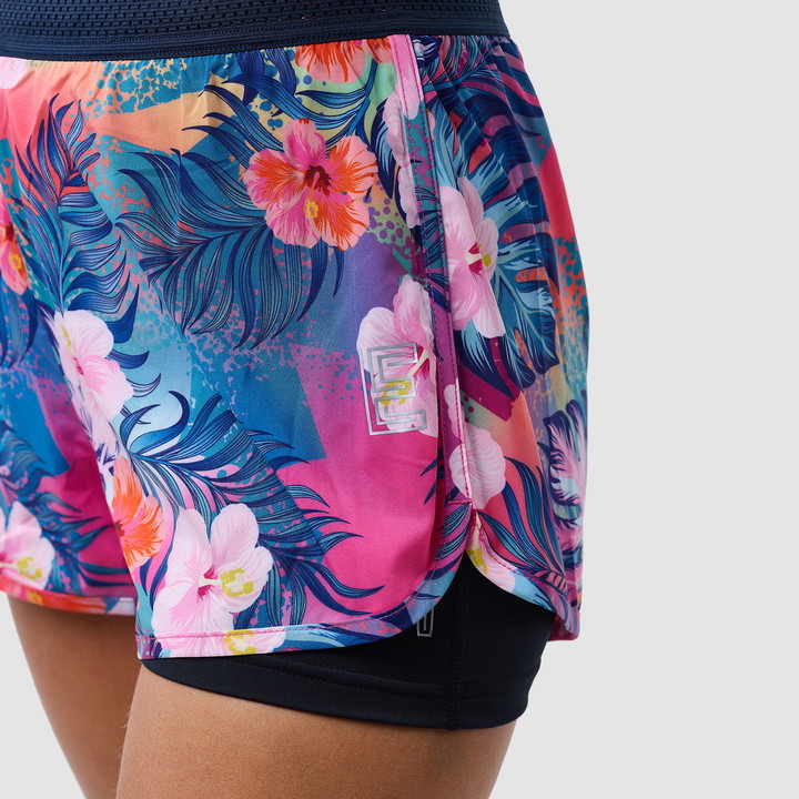 SHORT FEMME EKOI RUN 2 EN 1 TROPICAL