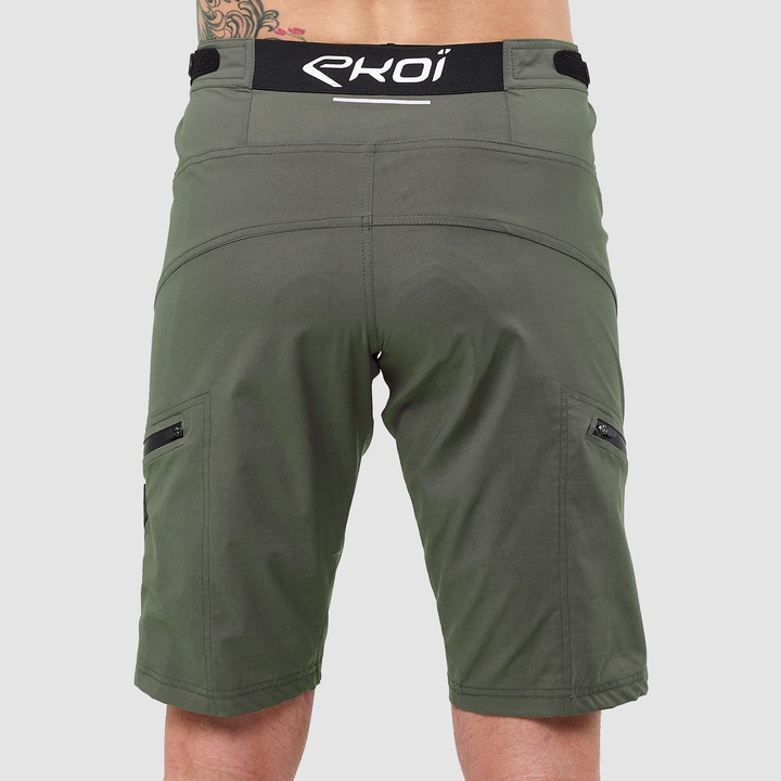Short unisexe EKOI GRAVEL CONFORT Kaki