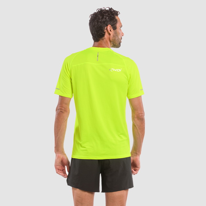 TEE SHIRT HOMME DRY FAST EKOI RUN JAUNE FLUO