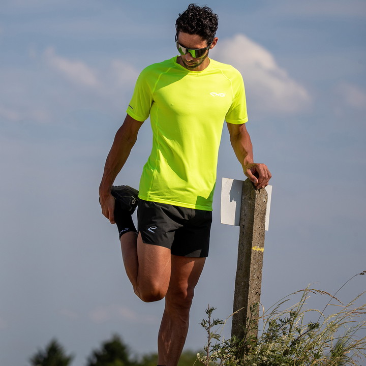 TEE SHIRT HOMME DRY FAST EKOI RUN JAUNE FLUO