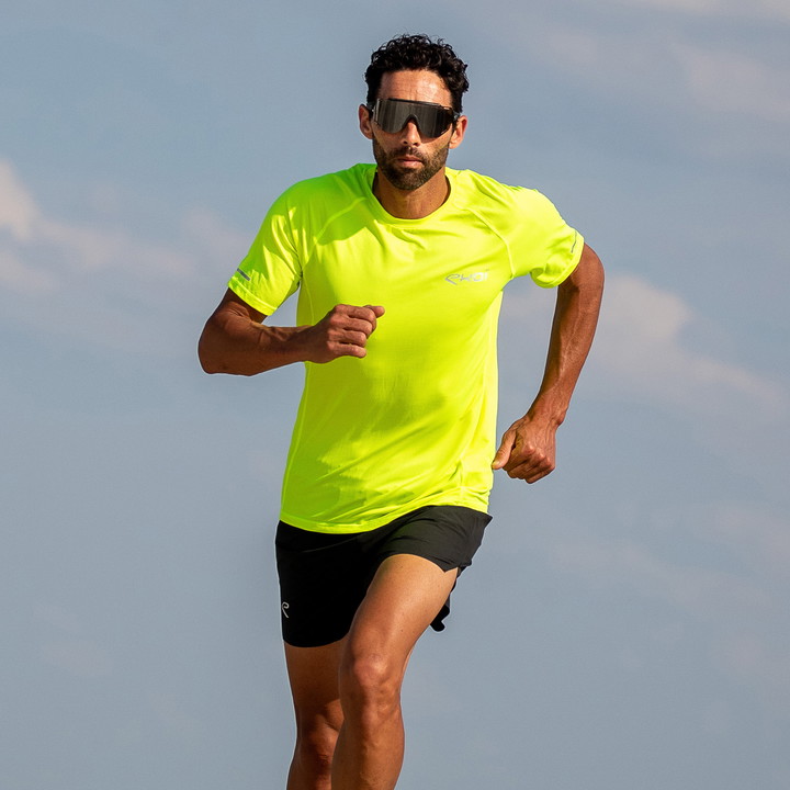 TEE SHIRT HOMME DRY FAST EKOI RUN JAUNE FLUO