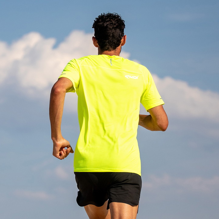 TEE SHIRT HOMME DRY FAST EKOI RUN JAUNE FLUO