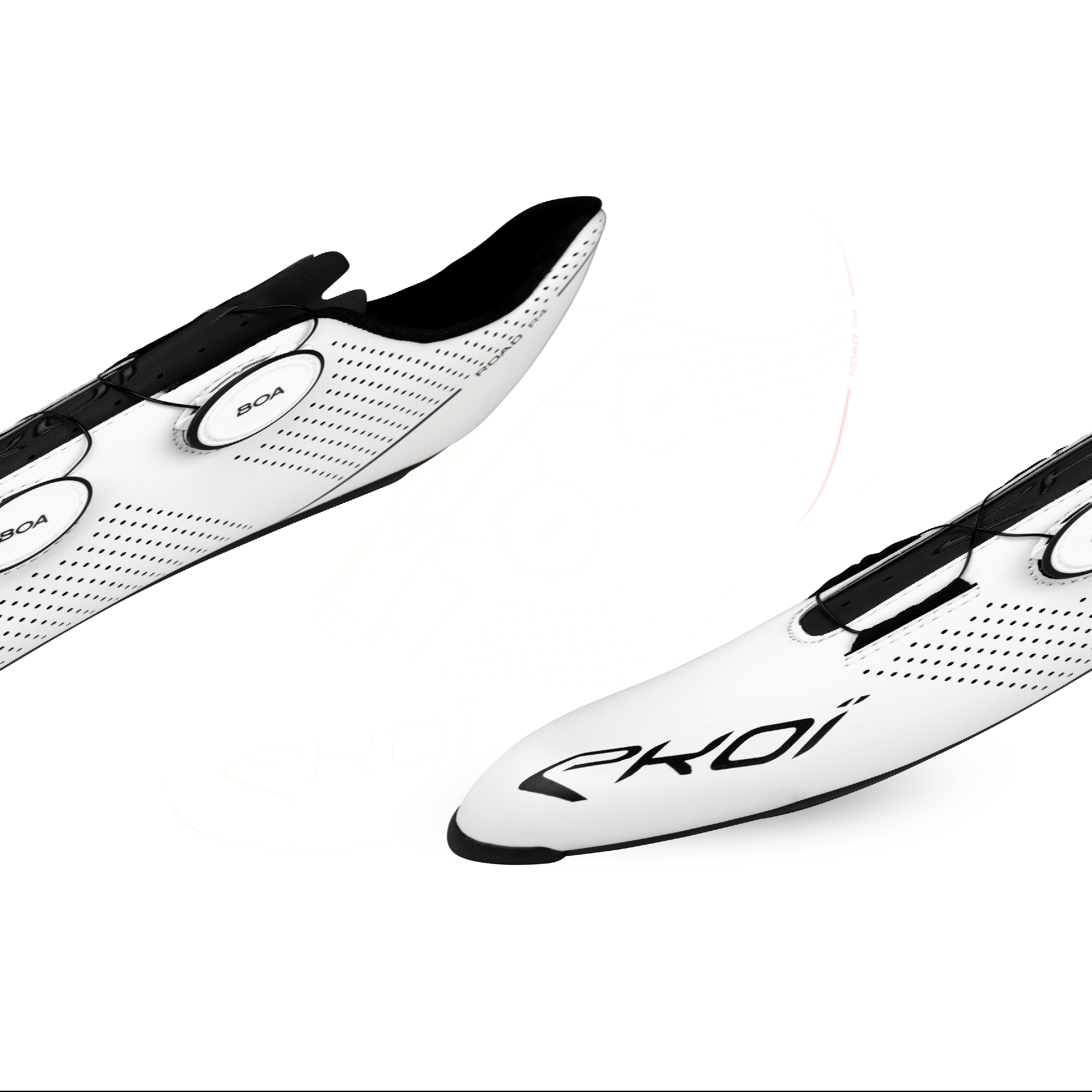 Cykelsko EKOI R4 BOA® hvid/rød - EKOI Cykelsko EKOI R4 BOA® hvid/rød - EKOI