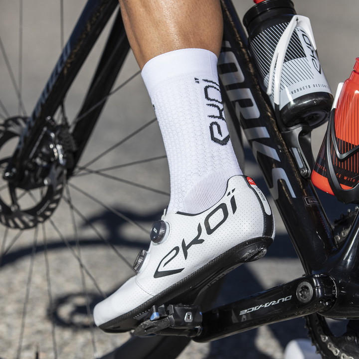 Calcetines 18CM EKOI PRIMAVERA BICICLETA BLANCA