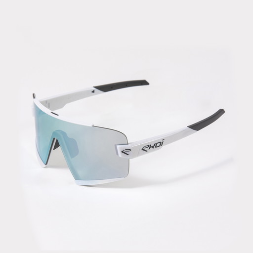Brille EKOI Racing OTTIMO Weiss Revo Blau Cat3