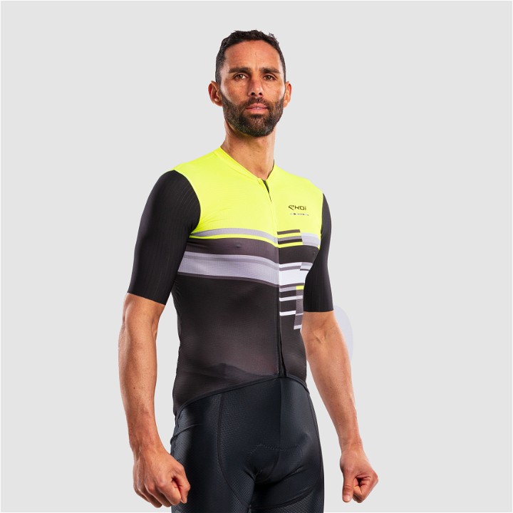 MAILLOT EKOI COLOR BLOCK JAUNE FLUO