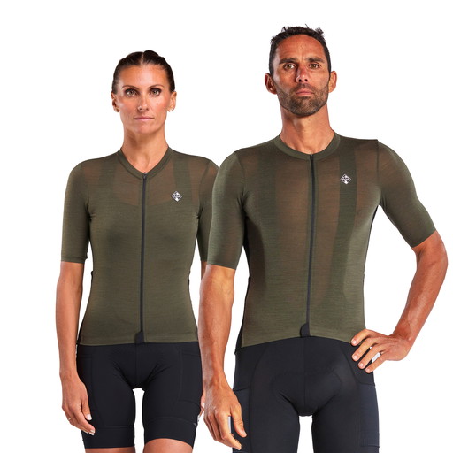Merinohemd Unisex Perf Gravel Khaki