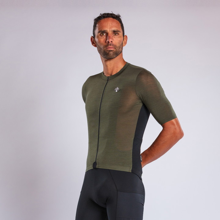 MAILLOT MERINOS EKOI GRAVEL KAKI