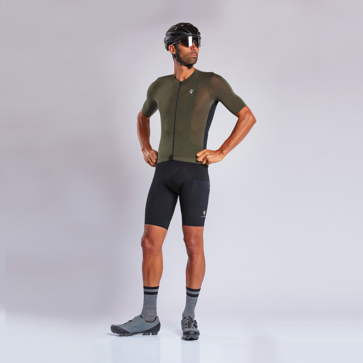 MAILLOT MERINOS EKOI GRAVEL KAKI