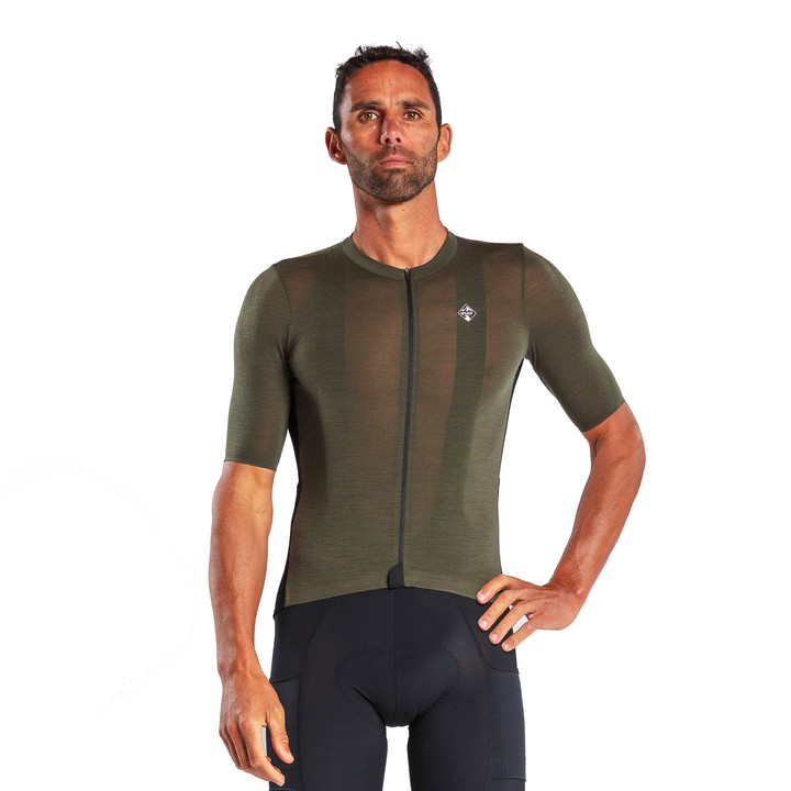 MAILLOT MERINOS EKOI GRAVEL KAKI