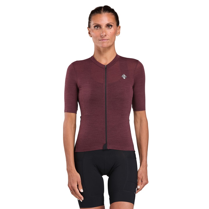 MAILLOT MERINOS EKOI GRAVEL BORDEAUX