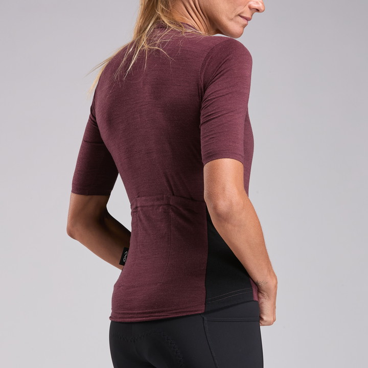 MAILLOT MERINOS EKOI GRAVEL BORDEAUX