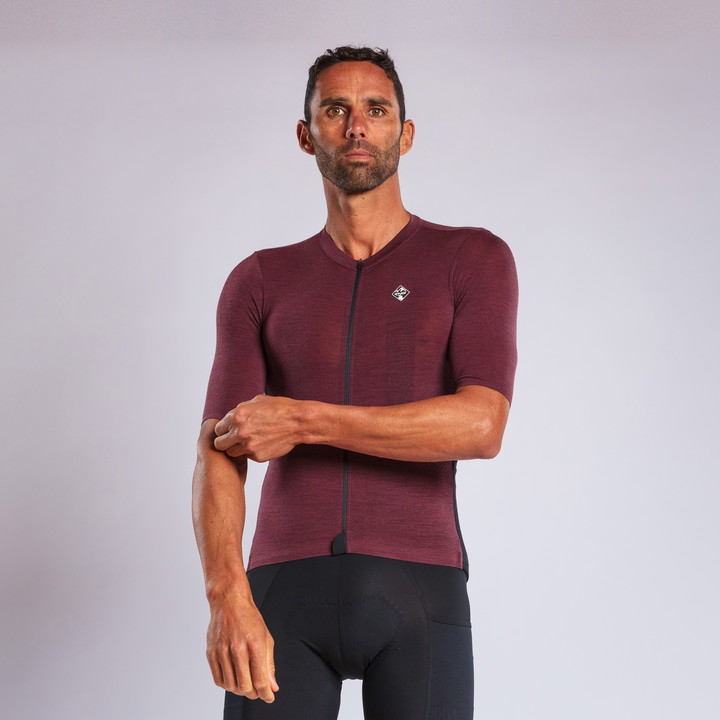 MAILLOT MERINOS EKOI GRAVEL BORDEAUX