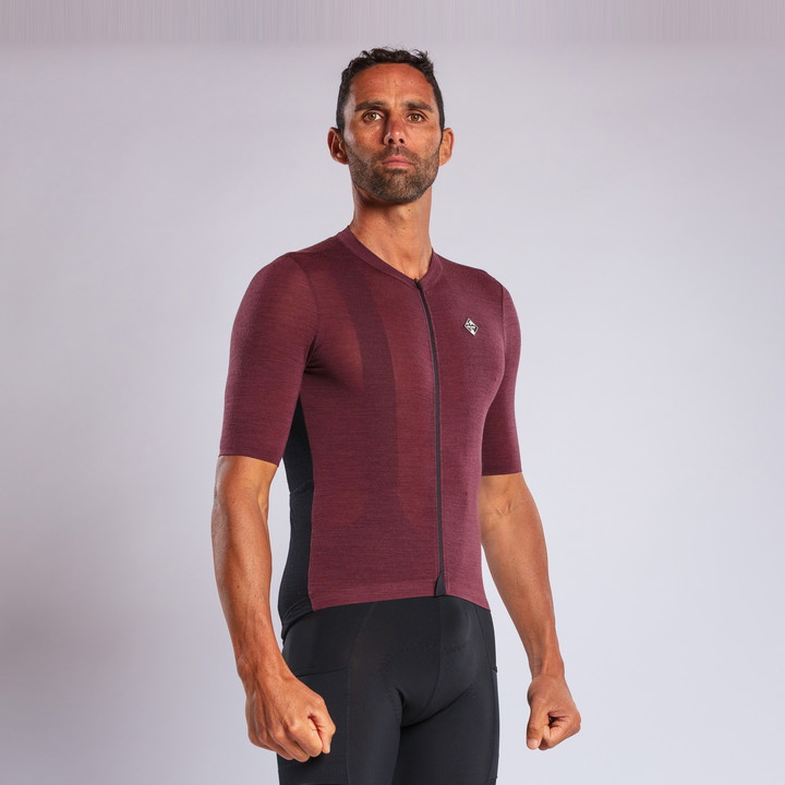 MAILLOT MERINOS EKOI GRAVEL BORDEAUX