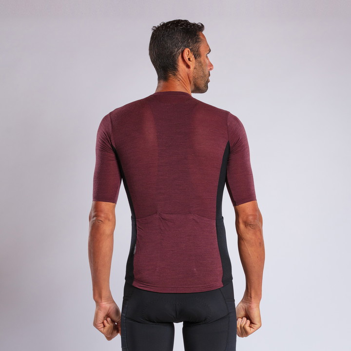 MAILLOT MERINOS EKOI GRAVEL BORDEAUX