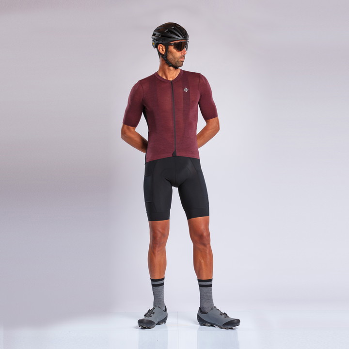 MAILLOT MERINOS EKOI GRAVEL BORDEAUX