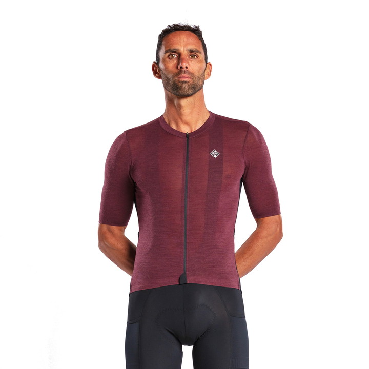 MAILLOT MERINOS EKOI GRAVEL BORDEAUX