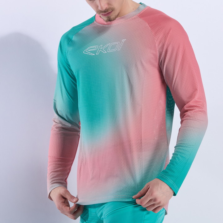 MAILLOT MANCHE LONGUES EKOI VTT RUTS N WAVES BLEU