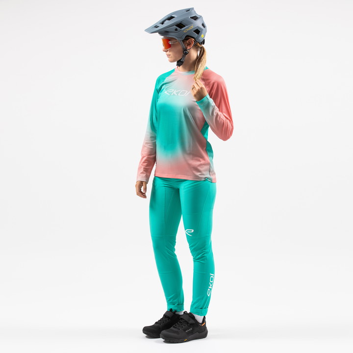 MAILLOT MANCHE LONGUES EKOI VTT VTT RUTS N WAVES BLEU WMN