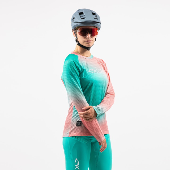 MAILLOT MANCHE LONGUES EKOI VTT VTT RUTS N WAVES BLEU WMN