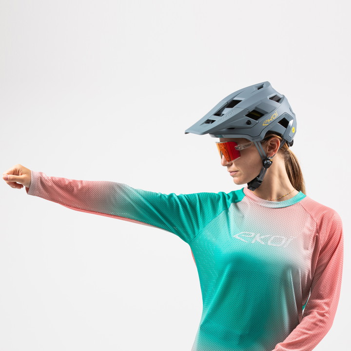 MAILLOT MANCHE LONGUES EKOI VTT VTT RUTS N WAVES BLEU WMN