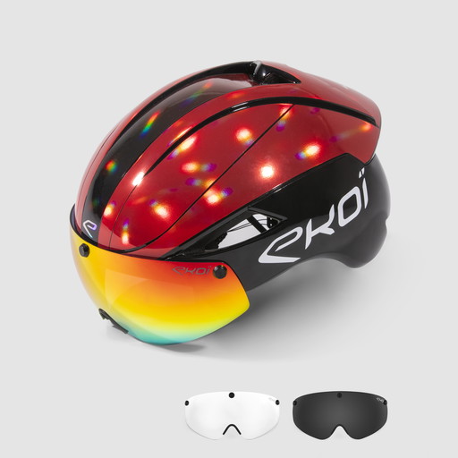 Casque EKOI Perf AERO16 LTD Holographique Rouge
