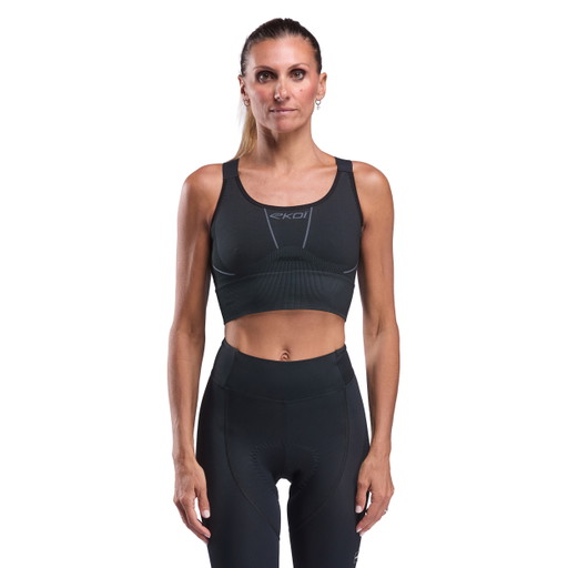 Reggiseno sportivo donna sostegno rinforzato EKOI Perf Adjustab Nero