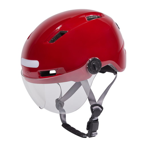 Kask miejski EKOI CITY STYLE Czerwony Rubinowy z Ekranem
