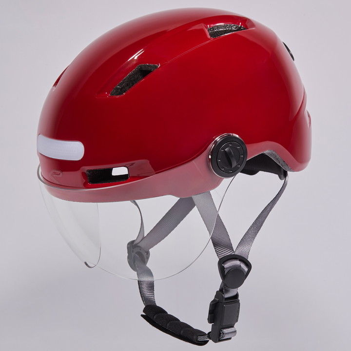 Kask miejski EKOI Perf CITY STYLE Czerwony Rubinowy z Ekranem