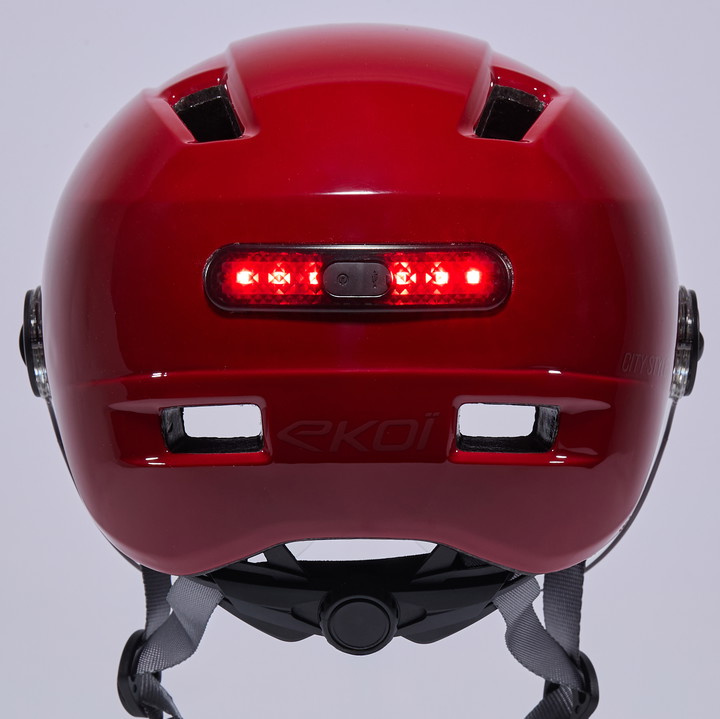 Kask miejski EKOI Perf CITY STYLE Czerwony Rubinowy z Ekranem