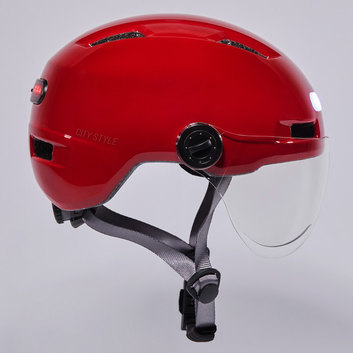 Casco urbano EKOI Perf CITY STYLE Rosso Rubino Schermo