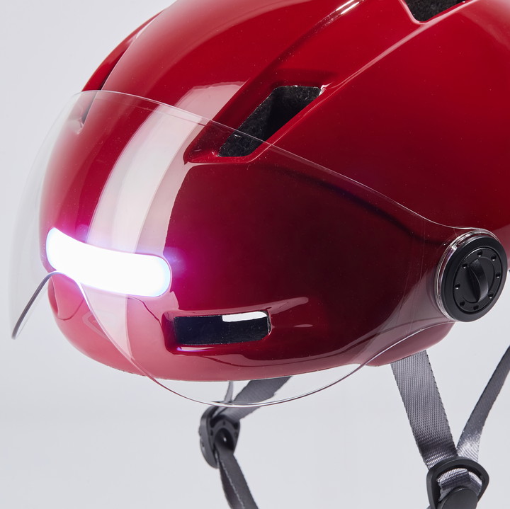 Casco urbano EKOI Perf CITY STYLE Rosso Rubino Schermo