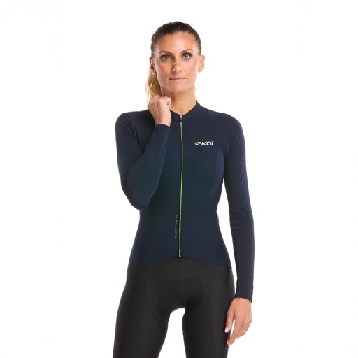 Maillot manches longues femme EKOI Racing SUPERSOFT Bleu marine