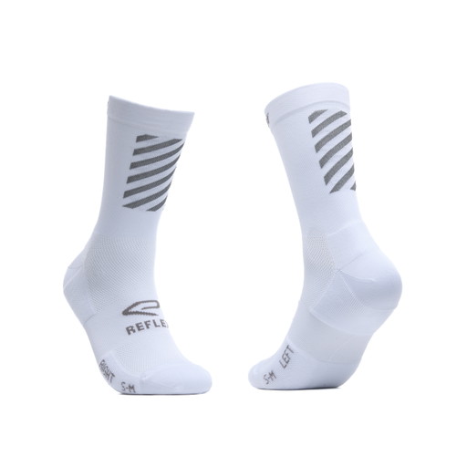 Meias de ciclismo EKOI Perf REFLECTIVE 18 cm Brancas