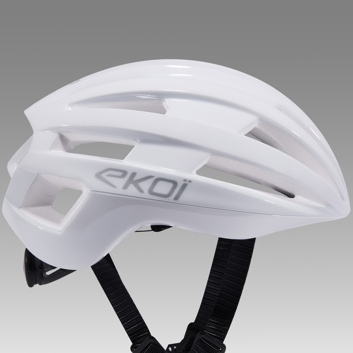 Casque EKOI GARA WHITE ELEGANCE LOGO SILVER