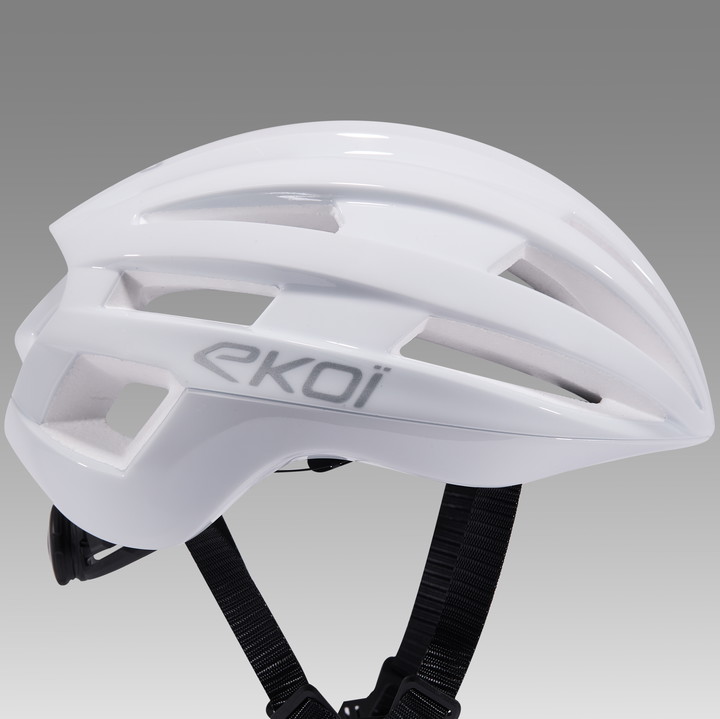 Casque EKOI GARA WHITE ELEGANCE LOGO SILVER