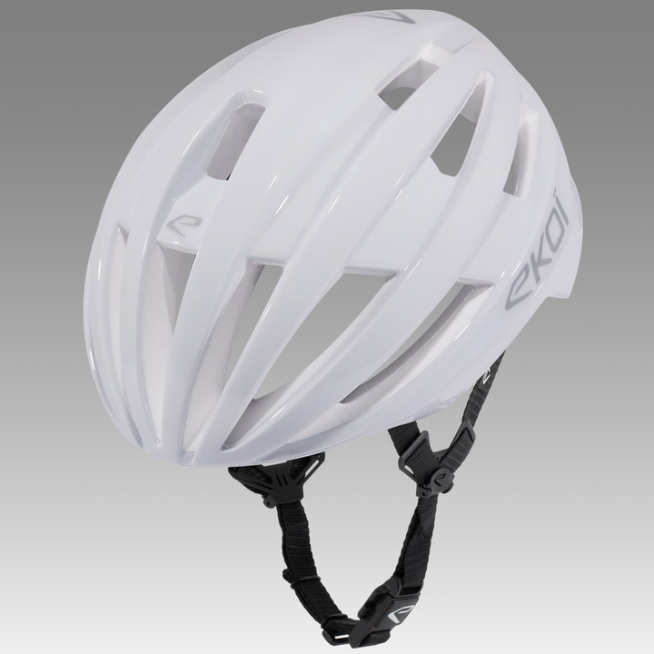 Casque EKOI GARA WHITE ELEGANCE LOGO SILVER