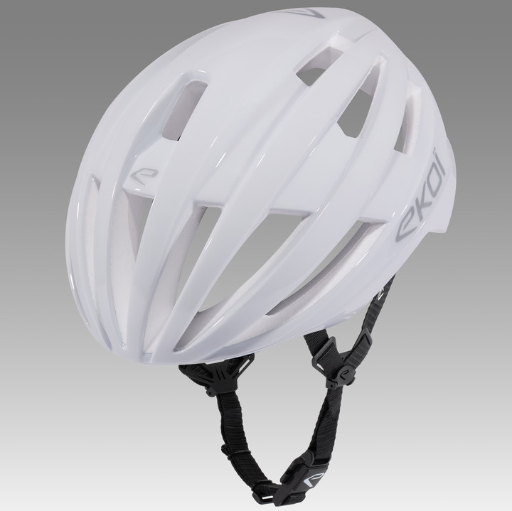 Casque EKOI GARA WHITE ELEGANCE LOGO SILVER