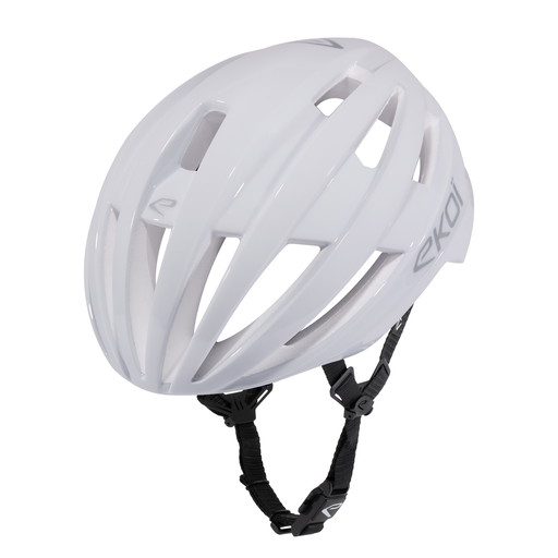 Casque EKOI Perf GARA Blanc Logo Silver