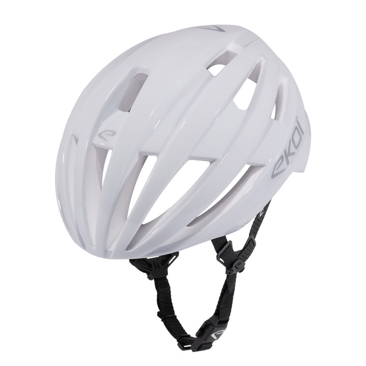 Casque EKOI GARA WHITE ELEGANCE LOGO SILVER
