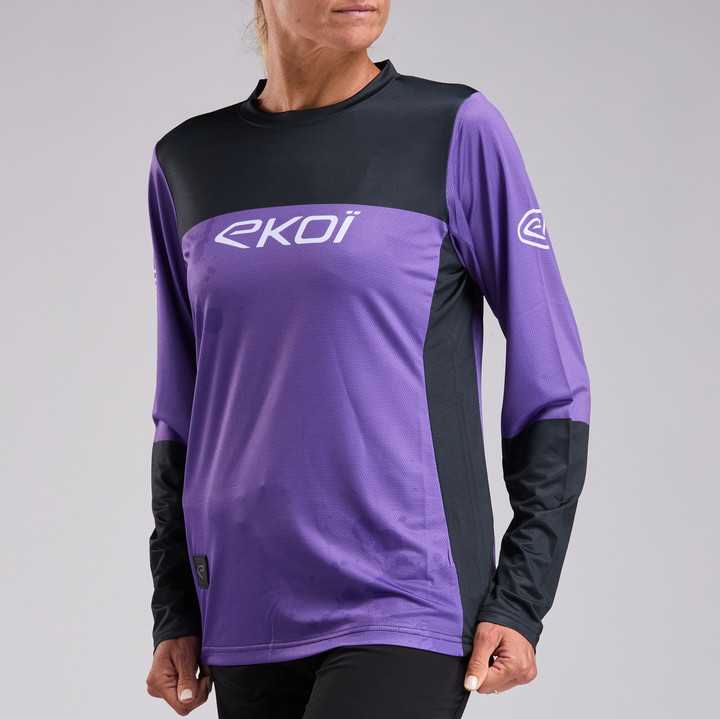 MAILLOT VTT MANCHES LONGUES PERF VIOLET FEMME