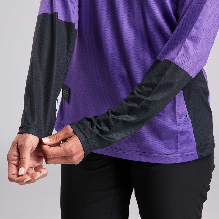 MAILLOT VTT MANCHES LONGUES PERF VIOLET FEMME
