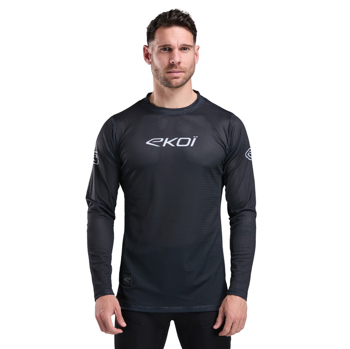 MAILLOT VTT MANCHES LONGUES EKOI RACING NOIR 