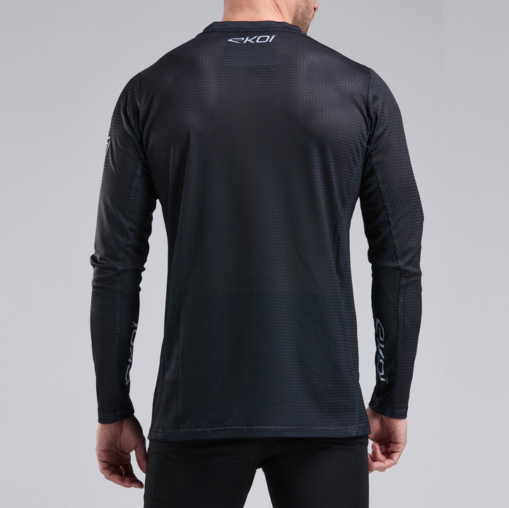 MAILLOT VTT MANCHES LONGUES EKOI RACING NOIR 