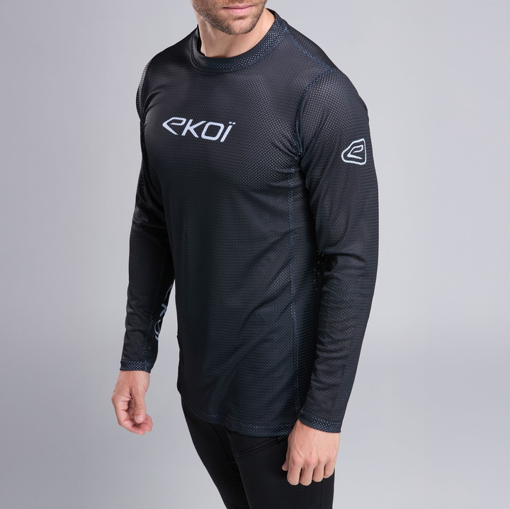 MAILLOT VTT MANCHES LONGUES EKOI RACING NOIR 