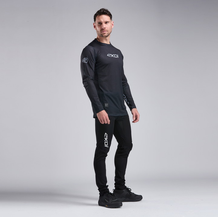 MAILLOT VTT MANCHES LONGUES EKOI RACING NOIR 