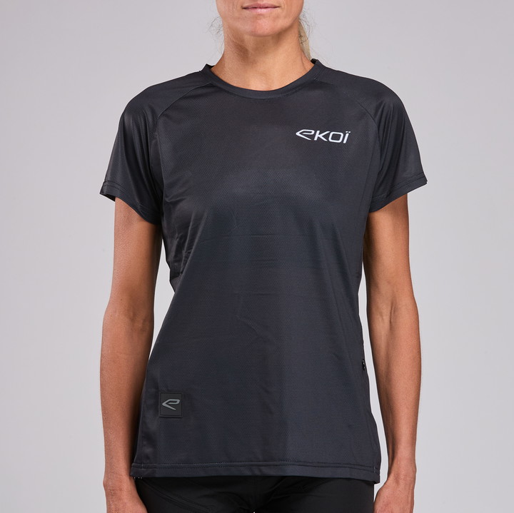 Maillot VTT femme manches courtes EKOI Perf Noir